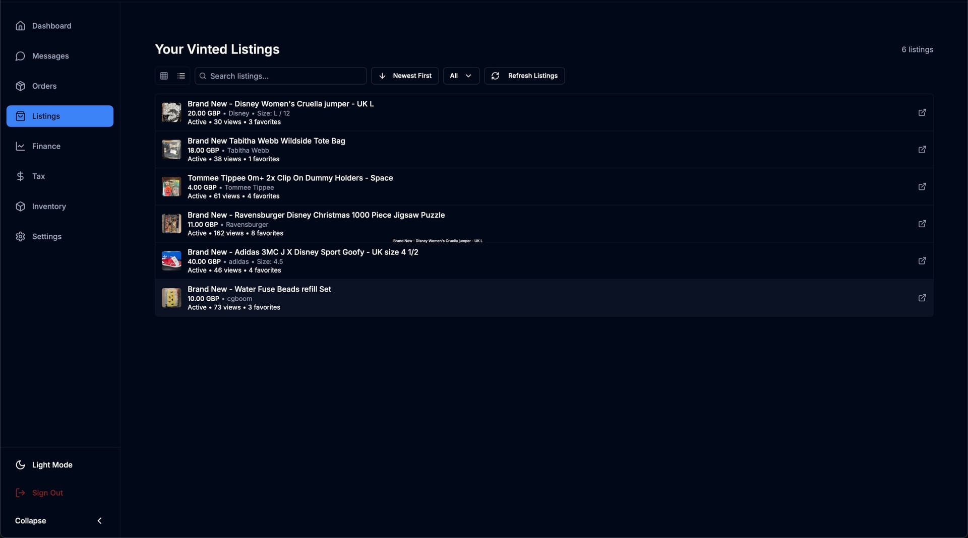 Listings Overview